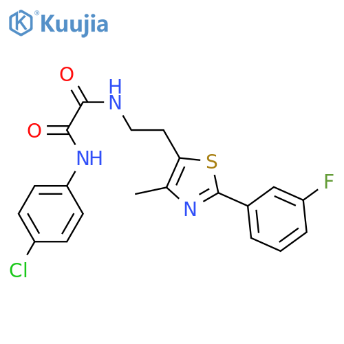 N'-(4-chlorophenyl)-N-{2-2-(3-fluorophenyl)-4-methyl-1,3-thiazol-5-ylethyl}ethanediamide structure