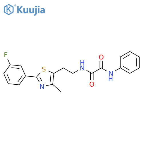 N-{2-2-(3-fluorophenyl)-4-methyl-1,3-thiazol-5-ylethyl}-N'-phenylethanediamide structure