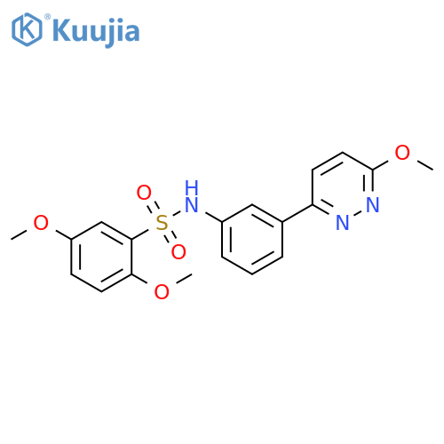 2,5-dimethoxy-N-3-(6-methoxypyridazin-3-yl)phenylbenzene-1-sulfonamide structure
