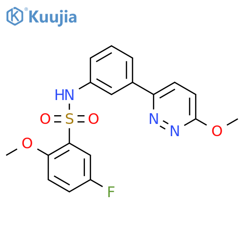 5-fluoro-2-methoxy-N-3-(6-methoxypyridazin-3-yl)phenylbenzene-1-sulfonamide structure