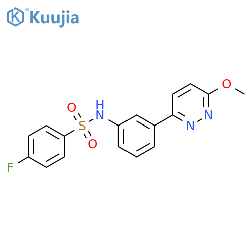 4-fluoro-N-3-(6-methoxypyridazin-3-yl)phenylbenzene-1-sulfonamide structure