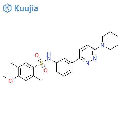 4-methoxy-2,3,5-trimethyl-N-{3-6-(piperidin-1-yl)pyridazin-3-ylphenyl}benzene-1-sulfonamide structure