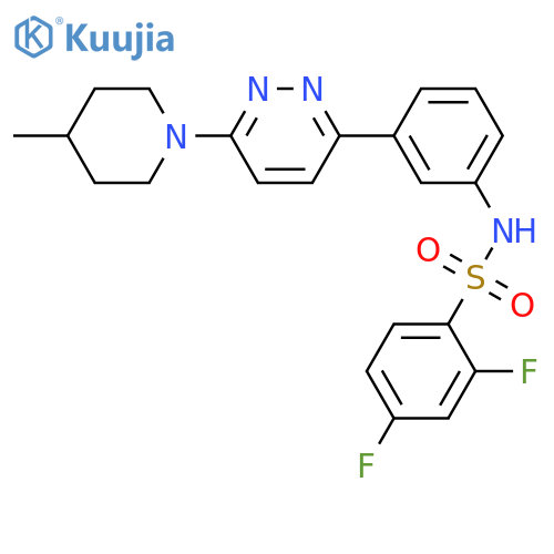 2,4-difluoro-N-{3-6-(4-methylpiperidin-1-yl)pyridazin-3-ylphenyl}benzene-1-sulfonamide structure