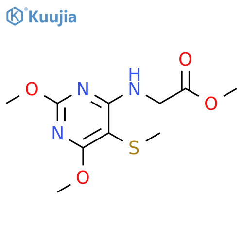 Glycine, N-[2,6-dimethoxy-5-(methylthio)-4-pyrimidinyl]-, methyl ester structure