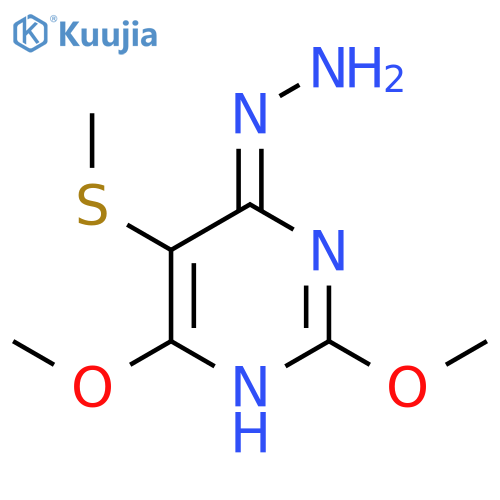 4(1H)-Pyrimidinone, 2,6-dimethoxy-5-(methylthio)-, hydrazone structure