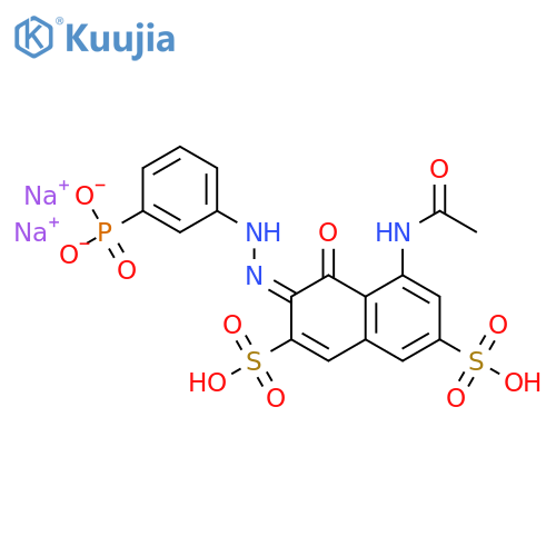 2,7-Naphthalenedisulfonicacid, 5-(acetylamino)-4-hydroxy-3-[2-(3-phosphonophenyl)diazenyl]-, sodium salt(1:2) structure