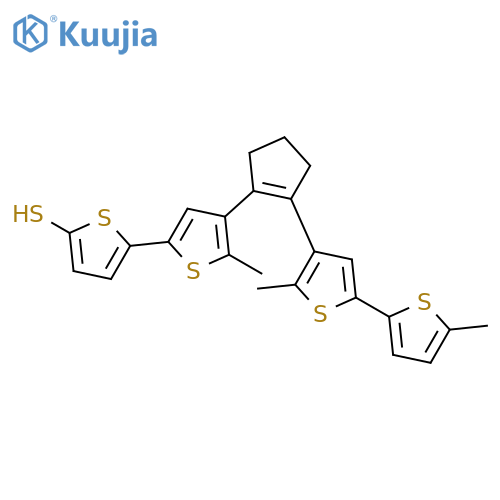 [2,2'-Bithiophene]-5-thiol, 4'-[2-(5,5'-dimethyl[2,2'-bithiophen]-4-yl)-1-cyclopenten-1-yl]-5'-methyl- structure