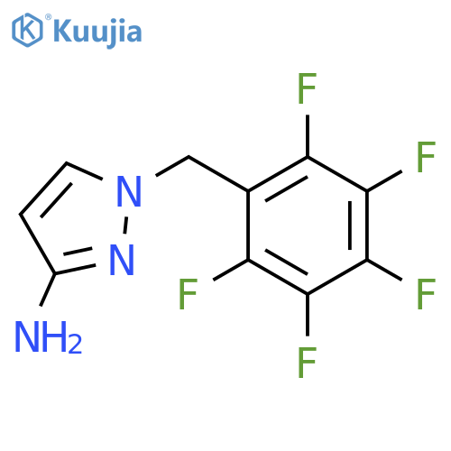 1-(pentafluorophenyl)methyl-1H-pyrazol-3-amine structure