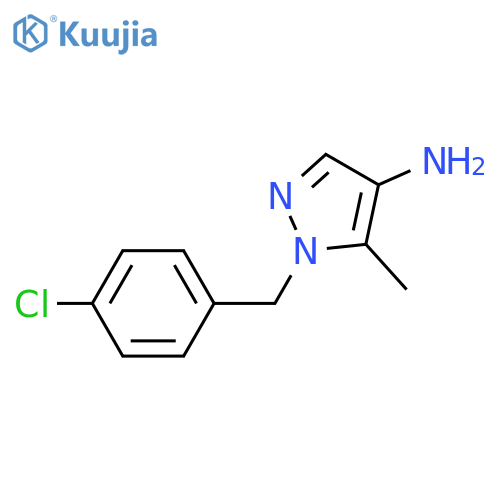 1-(4-chlorophenyl)methyl-5-methyl-1H-pyrazol-4-amine structure