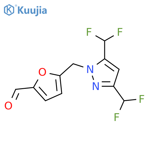 5-{[3,5-bis(difluoromethyl)-1H-pyrazol-1-yl]methyl}-2-furaldehyde structure