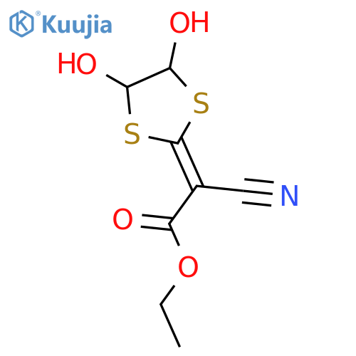 Acetic acid, cyano(4,5-dihydroxy-1,3-dithiolan-2-ylidene)-, ethyl ester structure