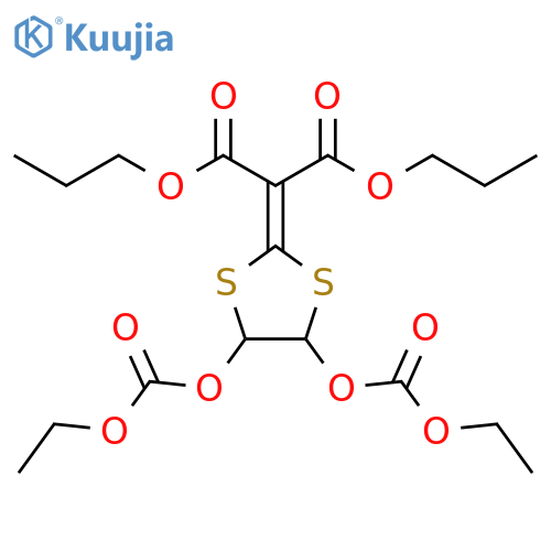 Propanedioic acid, 2-[4,5-bis[(ethoxycarbonyl)oxy]-1,3-dithiolan-2-ylidene]-, 1,3-dipropyl ester structure