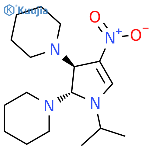 Piperidine, 1,1'-[2,3-dihydro-1-(1-methylethyl)-4-nitro-1H-pyrrole-2,3-diyl]bis-, trans- (9CI) structure
