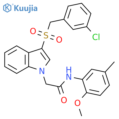 2-{3-(3-chlorophenyl)methanesulfonyl-1H-indol-1-yl}-N-(2-methoxy-5-methylphenyl)acetamide structure