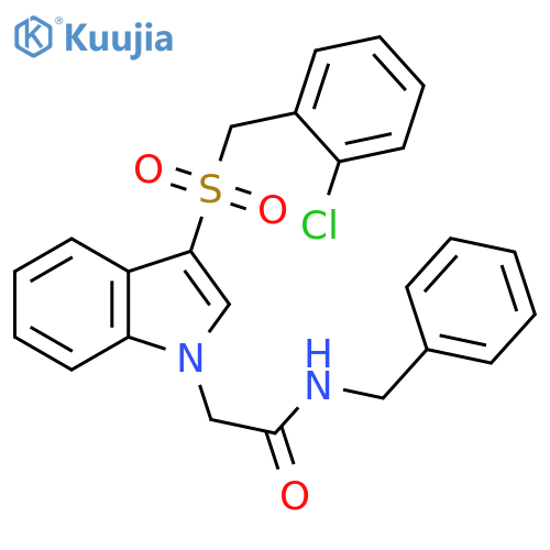 N-benzyl-2-{3-(2-chlorophenyl)methanesulfonyl-1H-indol-1-yl}acetamide structure