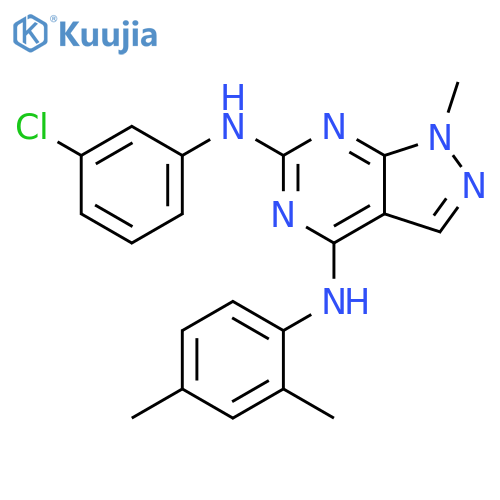 N6-(3-chlorophenyl)-N4-(2,4-dimethylphenyl)-1-methyl-1H-pyrazolo3,4-dpyrimidine-4,6-diamine structure