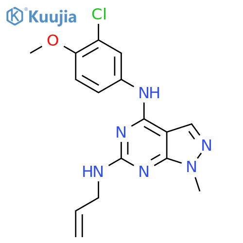 N4-(3-chloro-4-methoxyphenyl)-1-methyl-N6-(prop-2-en-1-yl)-1H-pyrazolo3,4-dpyrimidine-4,6-diamine structure