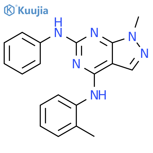 1-methyl-N4-(2-methylphenyl)-N6-phenyl-1H-pyrazolo3,4-dpyrimidine-4,6-diamine structure
