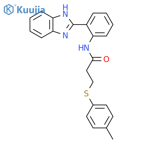 N-2-(1H-1,3-benzodiazol-2-yl)phenyl-3-(4-methylphenyl)sulfanylpropanamide structure