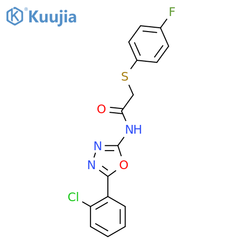 N-5-(2-chlorophenyl)-1,3,4-oxadiazol-2-yl-2-(4-fluorophenyl)sulfanylacetamide structure