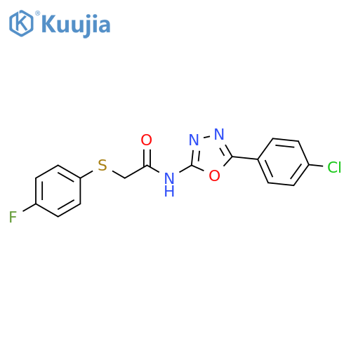 N-5-(4-chlorophenyl)-1,3,4-oxadiazol-2-yl-2-(4-fluorophenyl)sulfanylacetamide structure