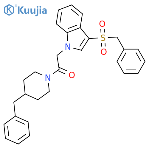 1-(4-benzylpiperidin-1-yl)-2-(3-phenylmethanesulfonyl-1H-indol-1-yl)ethan-1-one structure