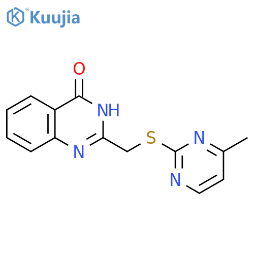 2-{(4-methylpyrimidin-2-yl)sulfanylmethyl}-3,4-dihydroquinazolin-4-one structure