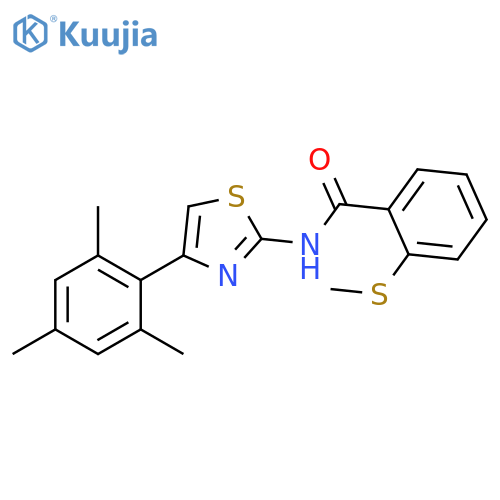 2-(methylsulfanyl)-N-4-(2,4,6-trimethylphenyl)-1,3-thiazol-2-ylbenzamide structure