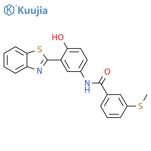 N-3-(1,3-benzothiazol-2-yl)-4-hydroxyphenyl-3-(methylsulfanyl)benzamide structure