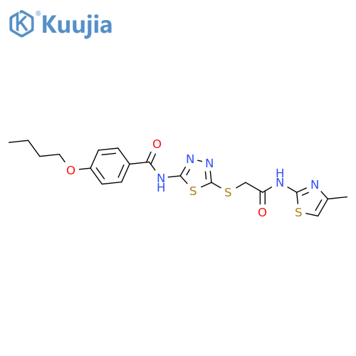 4-butoxy-N-5-({(4-methyl-1,3-thiazol-2-yl)carbamoylmethyl}sulfanyl)-1,3,4-thiadiazol-2-ylbenzamide structure