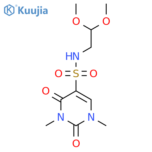 N-(2,2-dimethoxyethyl)-1,3-dimethyl-2,4-dioxo-1,2,3,4-tetrahydropyrimidine-5-sulfonamide structure