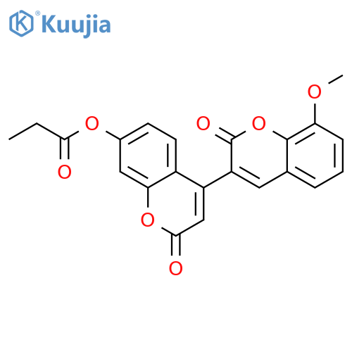 8-methoxy-2,2'-dioxo-2H,2'H-3,4'-bichromene-7'-yl propanoate structure