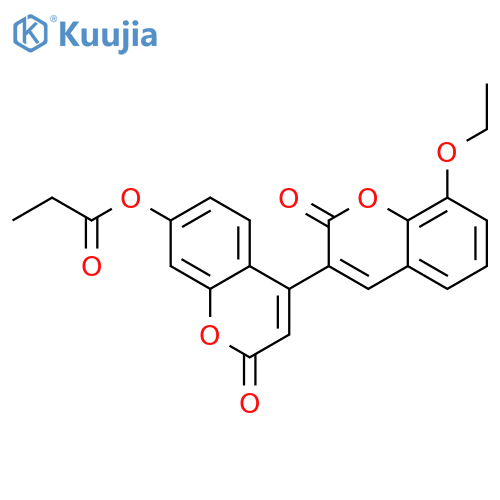 8-ethoxy-2,2'-dioxo-2H,2'H-3,4'-bichromene-7'-yl propanoate structure