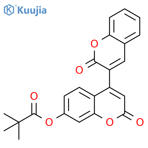 2,2'-dioxo-2H,2'H-3,4'-bichromene-7'-yl 2,2-dimethylpropanoate structure