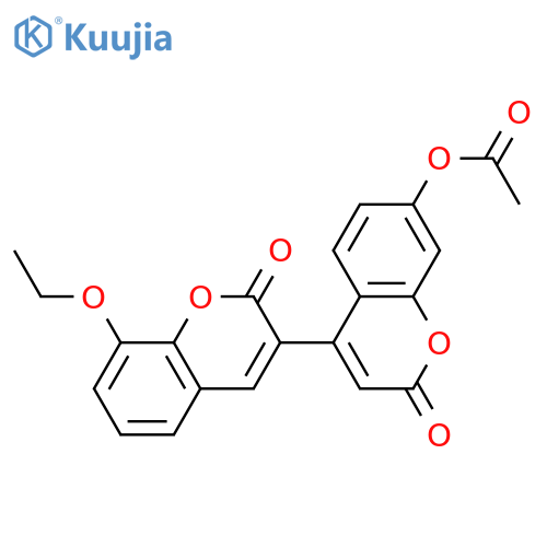 8-ethoxy-2,2'-dioxo-2H,2'H-3,4'-bichromene-7'-yl acetate structure