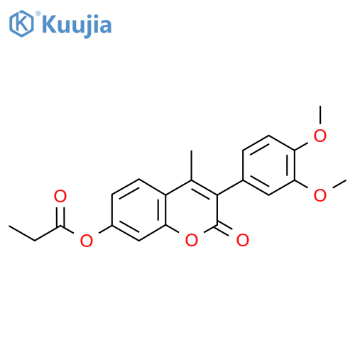 3-(3,4-dimethoxyphenyl)-4-methyl-2-oxo-2H-chromen-7-yl propanoate structure