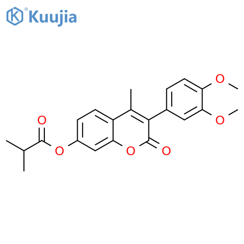 3-(3,4-dimethoxyphenyl)-4-methyl-2-oxo-2H-chromen-7-yl 2-methylpropanoate structure