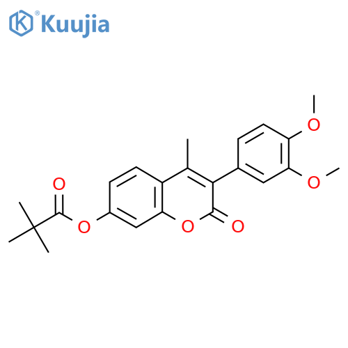 3-(3,4-dimethoxyphenyl)-4-methyl-2-oxo-2H-chromen-7-yl 2,2-dimethylpropanoate structure
