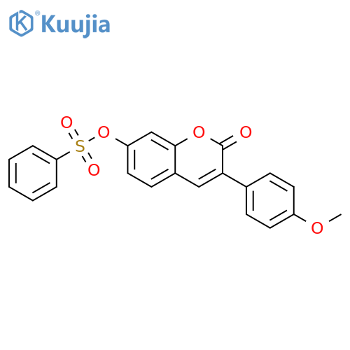 3-(4-methoxyphenyl)-2-oxo-2H-chromen-7-yl benzenesulfonate structure