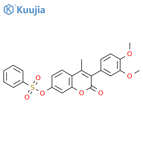 3-(3,4-dimethoxyphenyl)-4-methyl-2-oxo-2H-chromen-7-yl benzenesulfonate structure