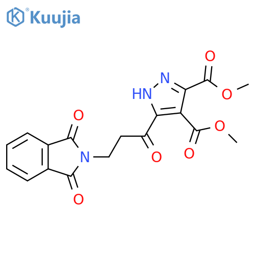 1H-Pyrazole-3,4-dicarboxylic acid,5-[3-(1,3-dihydro-1,3-dioxo-2H-isoindol-2-yl)-1-oxopropyl]-, dimethylester structure