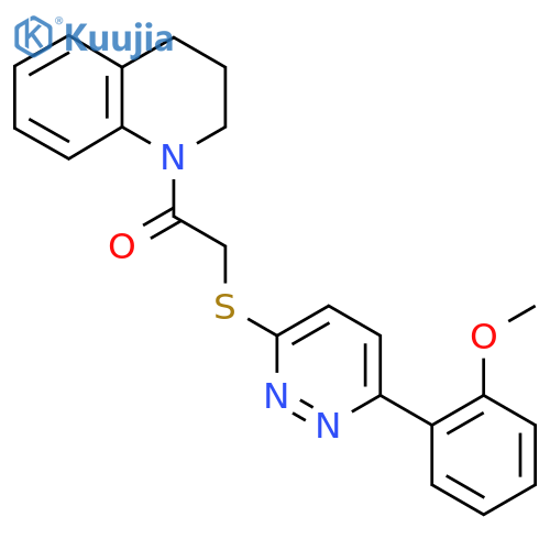 2-{6-(2-methoxyphenyl)pyridazin-3-ylsulfanyl}-1-(1,2,3,4-tetrahydroquinolin-1-yl)ethan-1-one structure