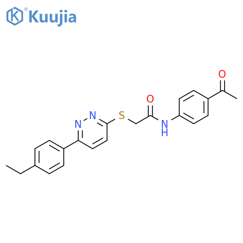 N-(4-acetylphenyl)-2-{6-(4-ethylphenyl)pyridazin-3-ylsulfanyl}acetamide structure