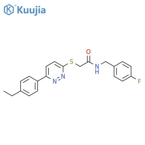 2-{6-(4-ethylphenyl)pyridazin-3-ylsulfanyl}-N-(4-fluorophenyl)methylacetamide structure