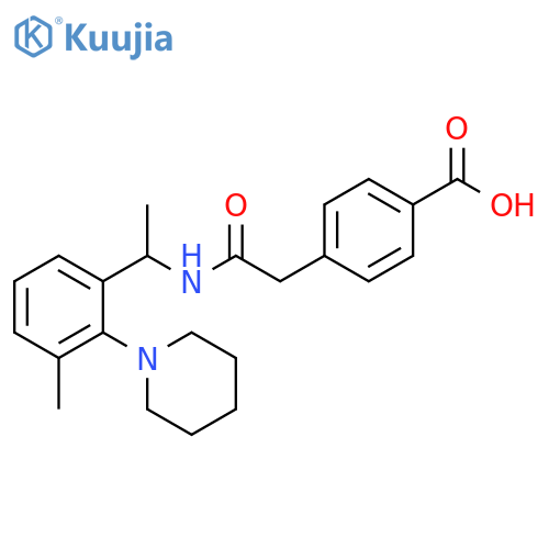 Benzoic acid, 4-[2-[[1-[3-methyl-2-(1-piperidinyl)phenyl]ethyl]amino]-2-oxoethyl]- structure