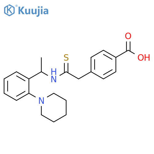 Benzoic acid,4-[2-[[1-[2-(1-piperidinyl)phenyl]ethyl]amino]-2-thioxoethyl]- structure