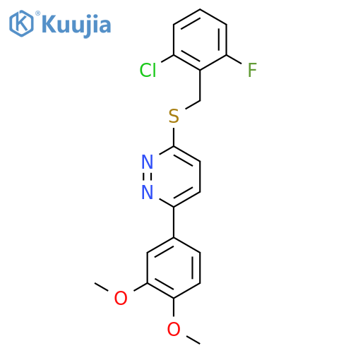 3-{(2-chloro-6-fluorophenyl)methylsulfanyl}-6-(3,4-dimethoxyphenyl)pyridazine structure