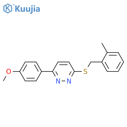 3-(4-methoxyphenyl)-6-{(2-methylphenyl)methylsulfanyl}pyridazine structure
