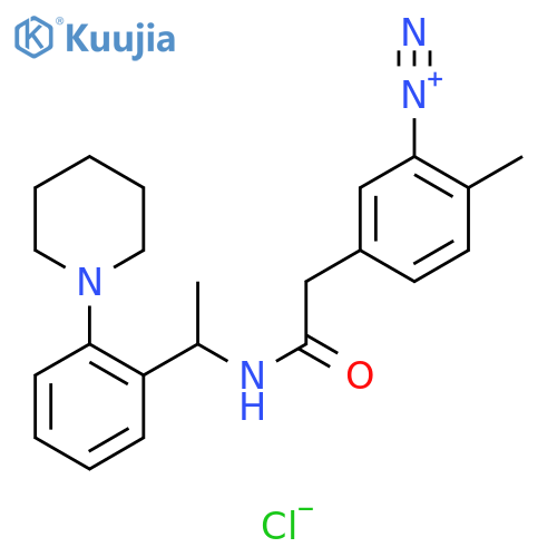 Benzenediazonium, 2-methyl-5-[2-oxo-2-[[1-[2-(1-piperidinyl)phenyl]ethyl]amino]ethyl]-, chloride (1:1) structure