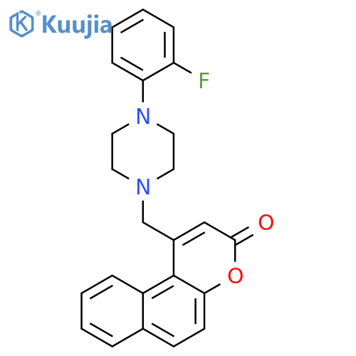 1-{4-(2-fluorophenyl)piperazin-1-ylmethyl}-3H-benzofchromen-3-one structure